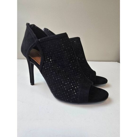 Christian Siriano Heels Sz 8 Black Suede - Picture 3 of 9